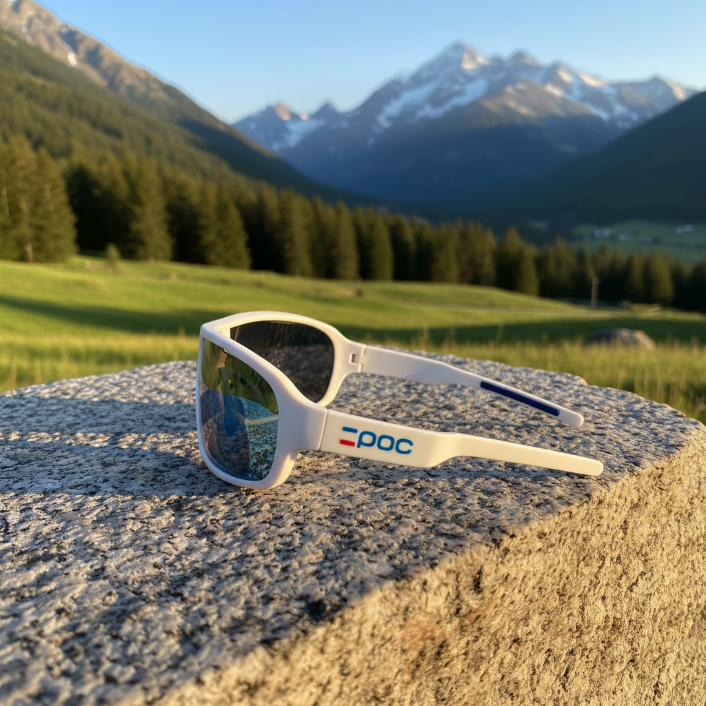 Okulary sportowe UV400 – Biało-niebieskie