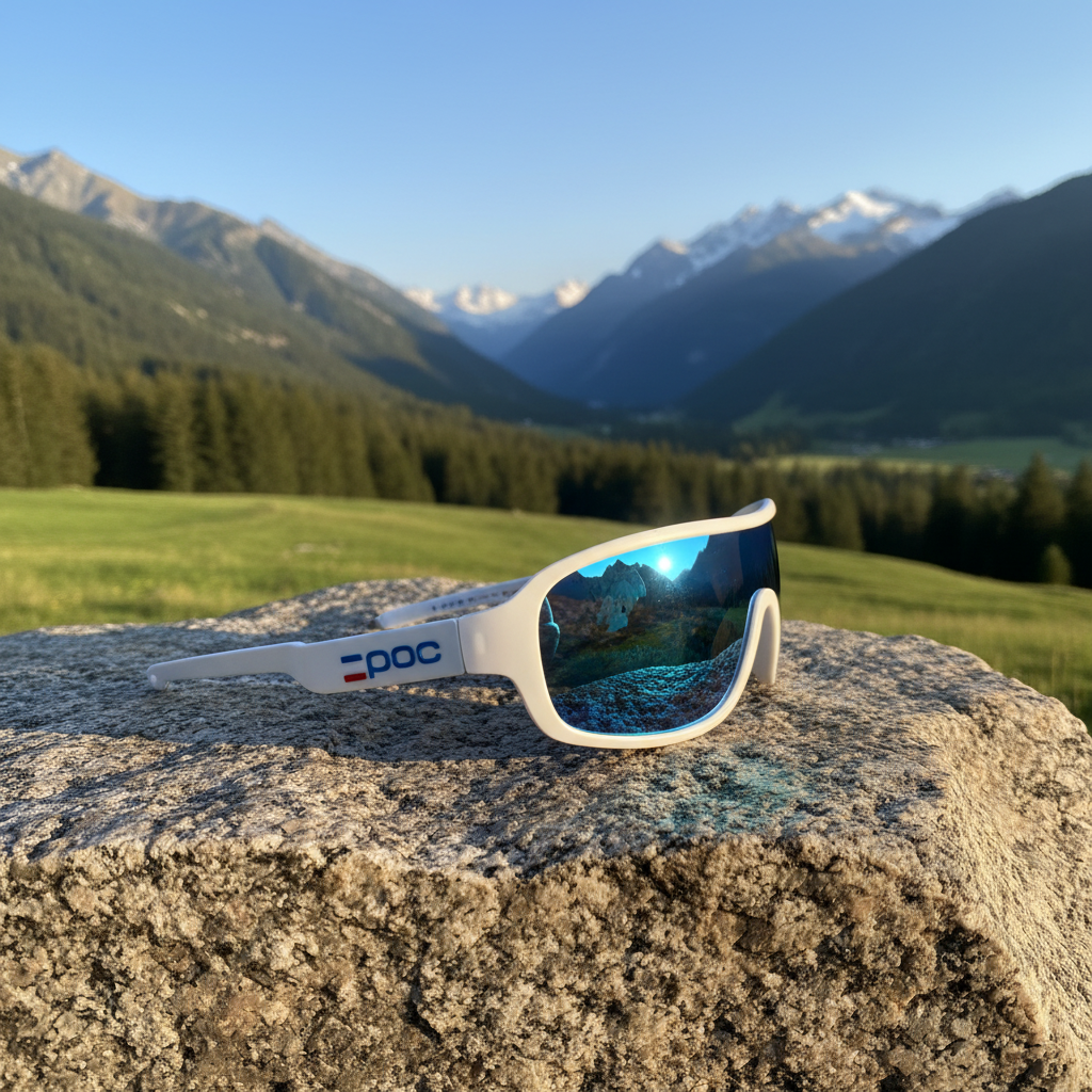 Okulary sportowe UV400 – Biało-niebieskie