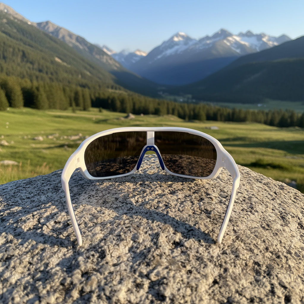 Okulary sportowe UV400 – Biało-niebieskie