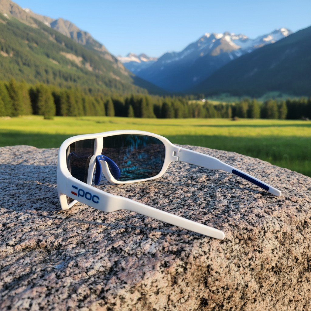 Okulary sportowe UV400 – Biało-niebieskie