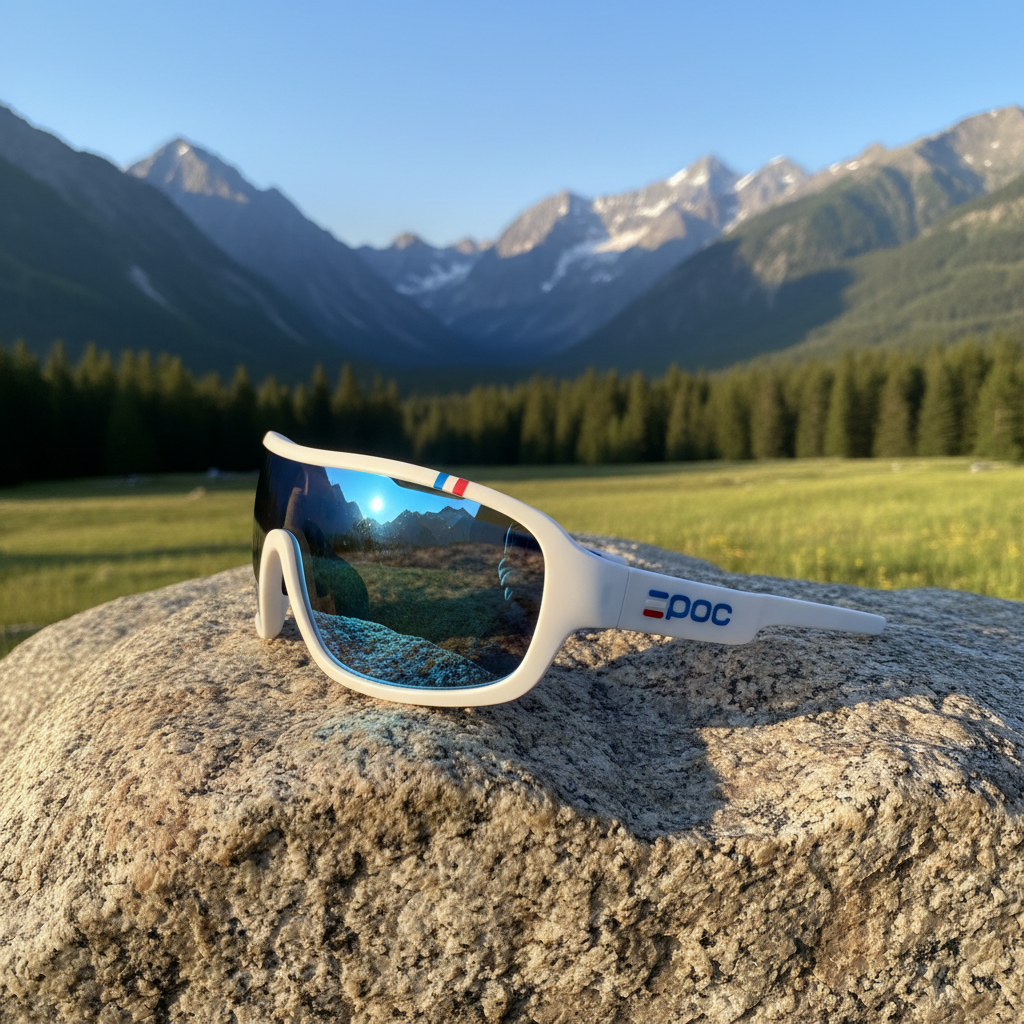 Okulary sportowe UV400 – Biało-niebieskie