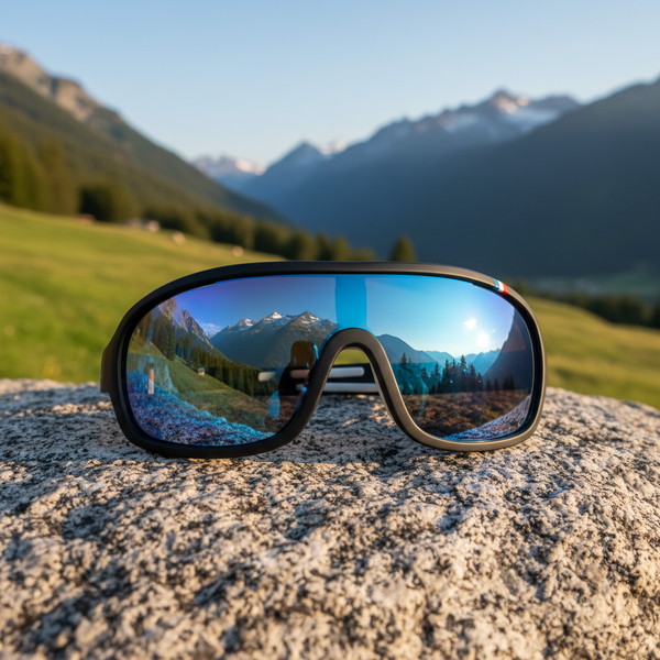 Okulary sportowe UV400 – Czarno-niebieskie
