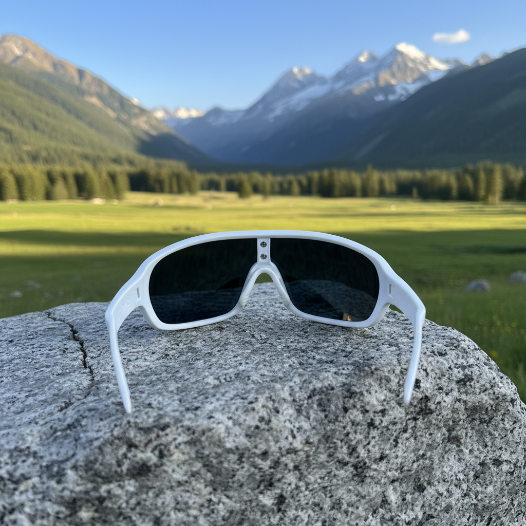Okulary sportowe UV400 – Biało-żółte