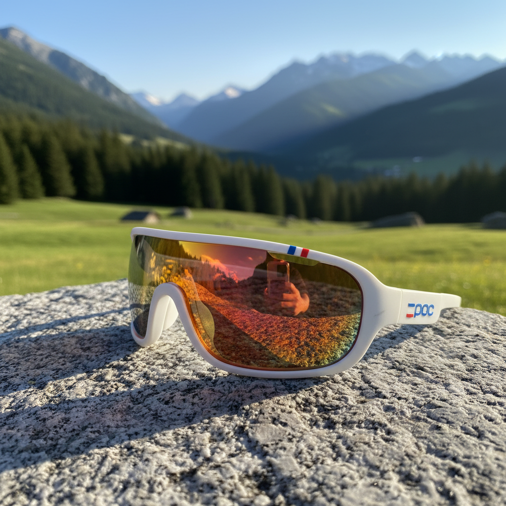 Okulary sportowe UV400 – Biało-żółte