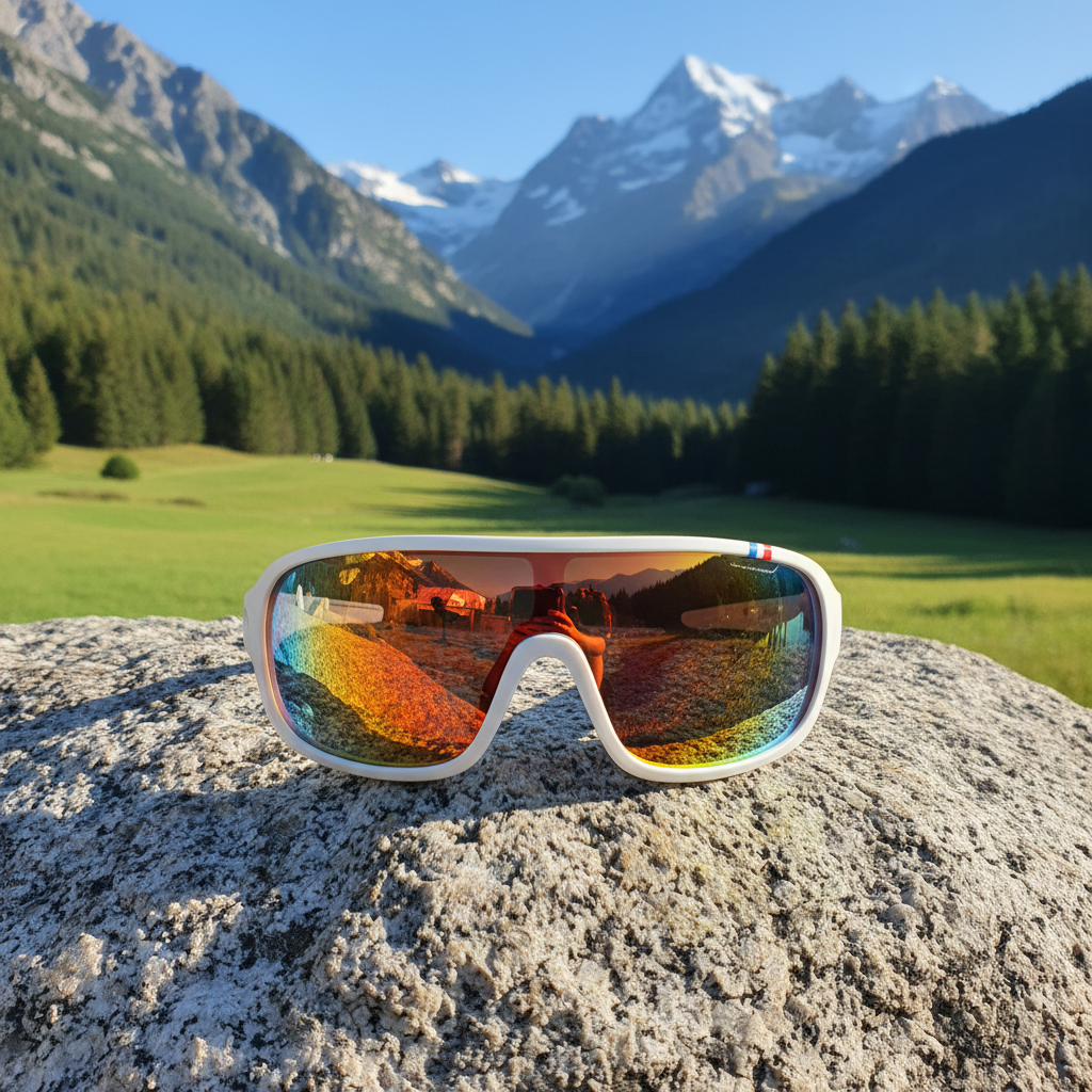 Okulary sportowe UV400 – Biało-żółte