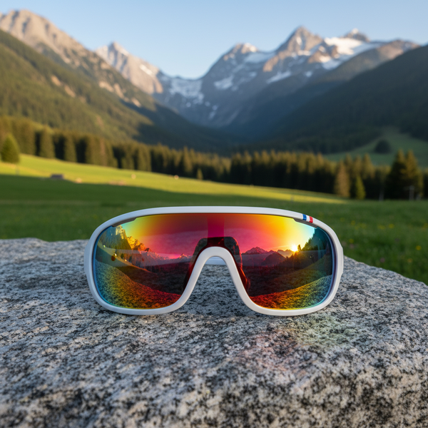 Okulary sportowe UV400 – Biało-żółte