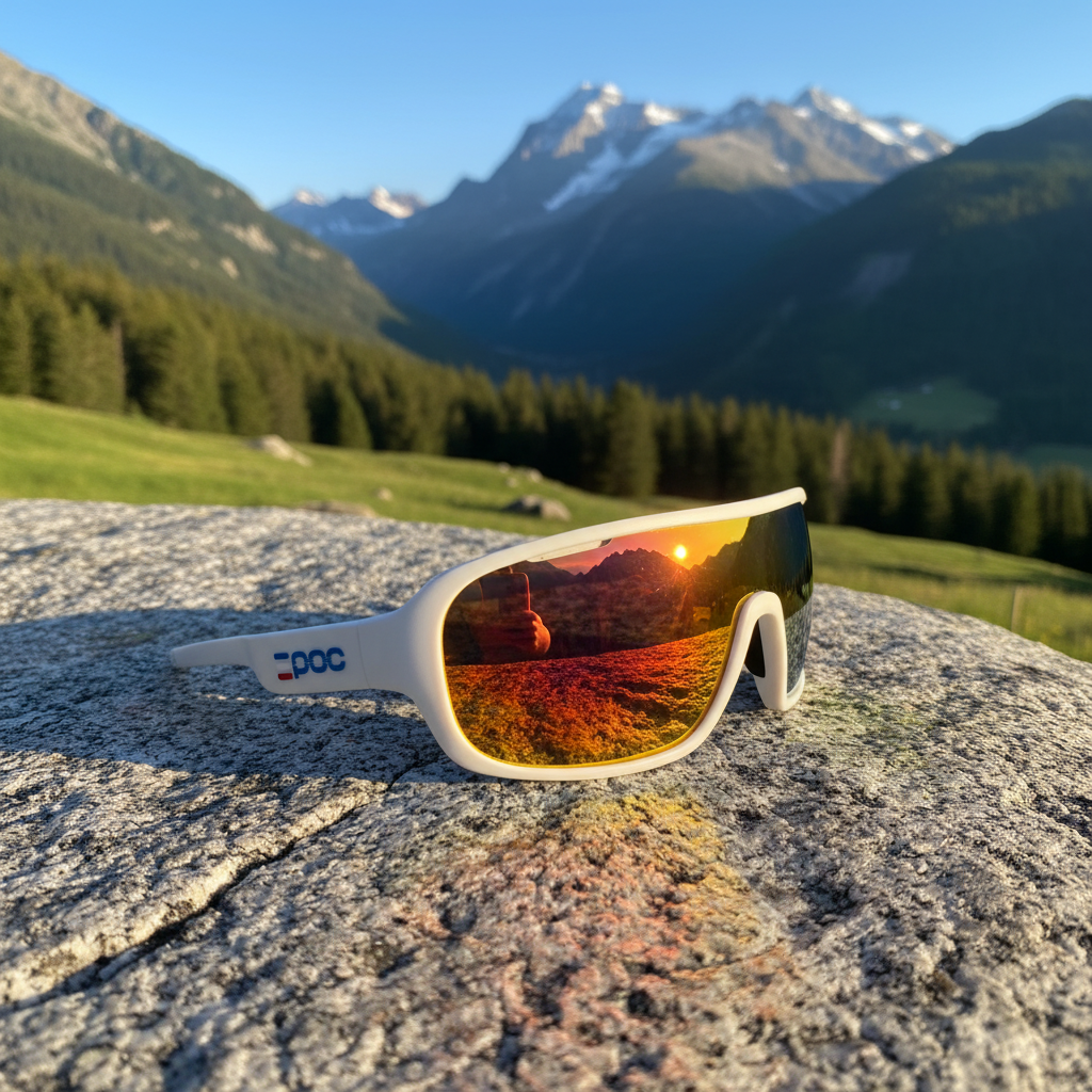Okulary sportowe UV400 – Biało-żółte